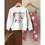 Peppa Baskılı Sweatshirt Tayt Takım