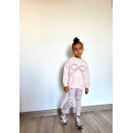Çiçekli Desenli Fiyonklu Taytlı Takım