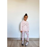 Çiçekli Desenli Fiyonklu Taytlı Takım - Görsel 2