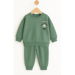 Labubu Baskılı Unisex Yeşil Takım