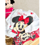 Minnie Mouse Baskılı Fiyonklu Taytlı Takım - Görsel 3