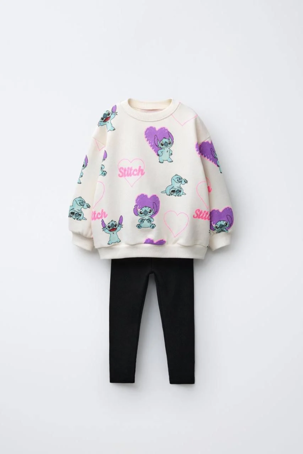 Stitch Baskılı Taytlı Takım - Görsel 5